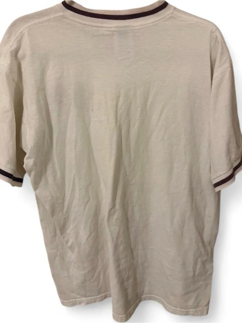 Rare Vintage Pro Player Cream Yankees V-Neck Shirt with Brown Trim - Picture 3 of 3